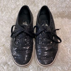 Vans Authentic Shoe Black Sequins Women’s Size 7